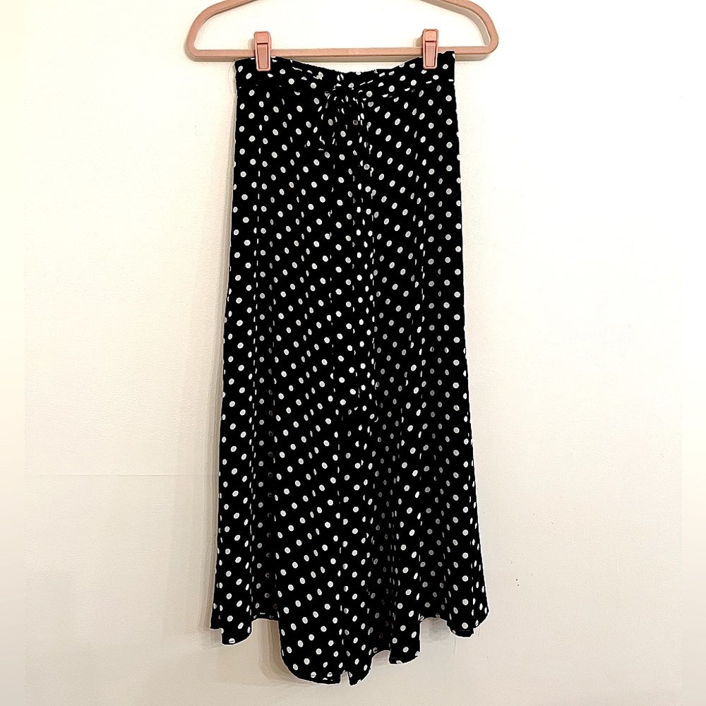 Navy Polka-Dot Gaucho Pants